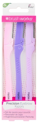 Komplet 3 zložljivih britvic Brushworks za obrvi