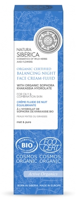 Natura Siberica Matný & Čistý Vyrovnávající Bio Noční Fluidní Krém 50 ml