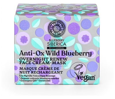 Natura Siberica Borovnica Siberica Polnilna nočna kremna maska 50 ml