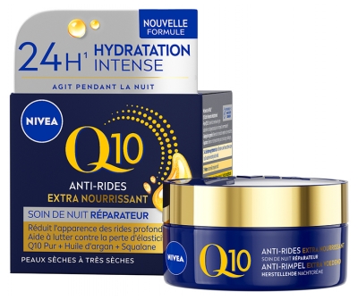 Nivea Q10 Anti-Rides Extra Nourrissant Soin de Nuit Réparateur 50 ml