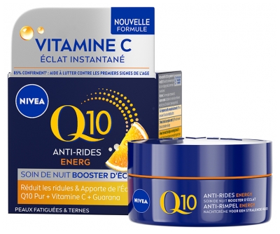 Nivea Q10 Pretnovecošanās Energy Nakts Krēms Mirdzuma Boosters SPF15 50 ml