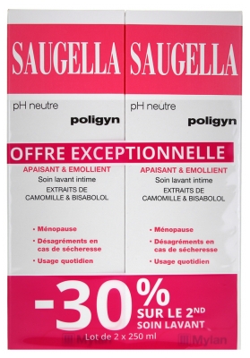 Saugella Poligyn Trattamento di Lavaggio Intimo Set di 2 x 250 ml