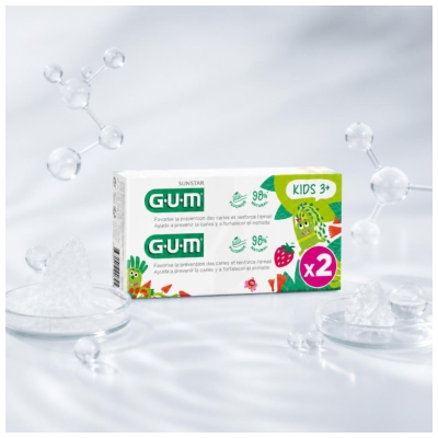 GUM Kids Fluoride Toothpaste 3 Years and + 2 x 50ml