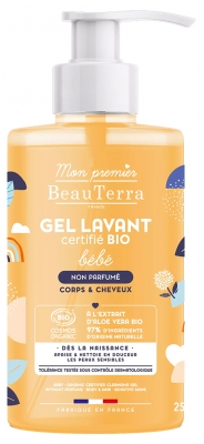 BeauTerra Gel de Banho Bebé Sem Perfume Bio 750 ml
