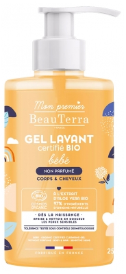 BeauTerra Gel Lavant Bébé Sans Parfum Bio 750 ml