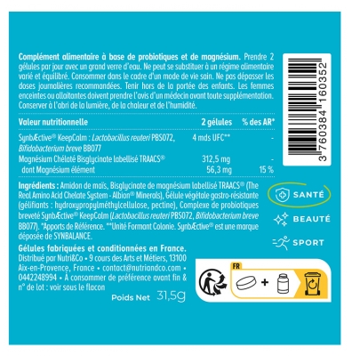 Nutri&Co Probiotiques Stress 60 Gélules