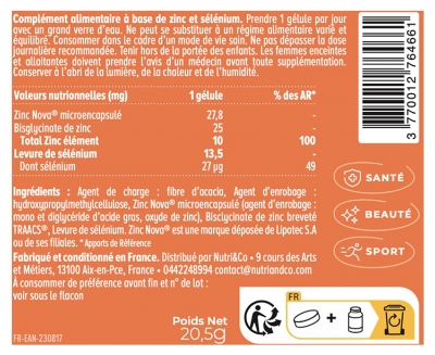 Nutri&Co Zinc Bisglycinate 60 Gélules