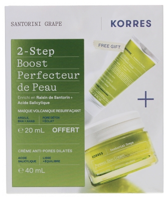 Korres Santorini Drue Gavesæt Anti-Pore Creme 40 ml + Gratis Overfladefornyende Vulkansk Maske Santorini Drue 20 ml
