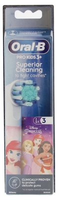 Oral-B Pro Kids 3 Ans et + 3 Brossettes de Rechange - Modèle : Disney Princess