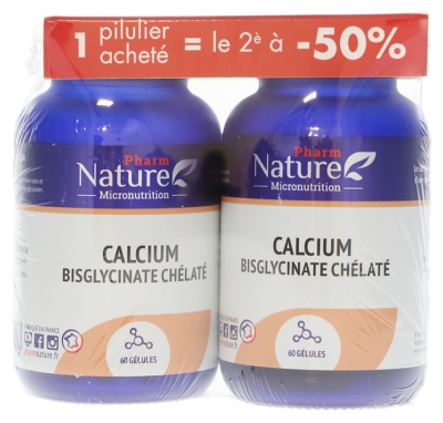 Pharm Nature Calciu Bisglicinat Chelatat Lot de 2 x 60 Capsule
