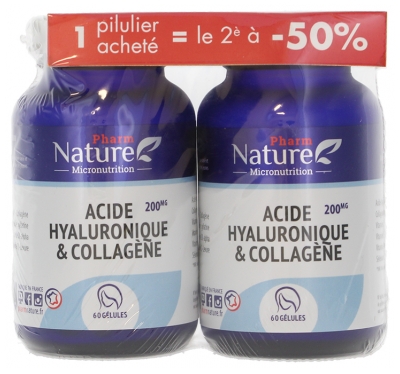 Pharm Nature Acido Ialuronico e Collagene Set di 2 x 60 Capsule