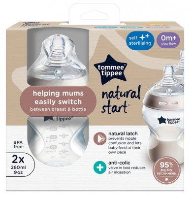 Tommee Tippee Closer to Nature 2 Butelki do Karmienia 260 ml 0 Miesięcy i Więcej