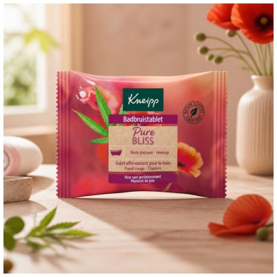 Kneipp Pure Bliss Effervescent Badkiezel Rode Klaproos - Hennep 1 Kiezel