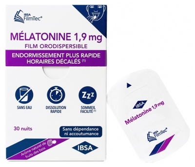 IBSA Mélatonine 1,9 mg 30 Films Orodispersibles