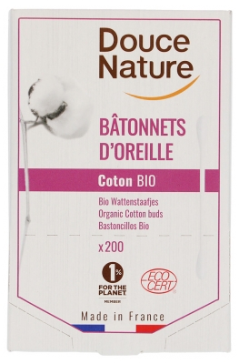 Douce Nature Bastoncini per Orecchie in Cotone Biologico 200 Unità