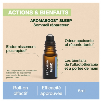 Pranarôm Aromaboost Sleep - Sommeil Roll-On aux Huiles Essentielles Bio 5 ml