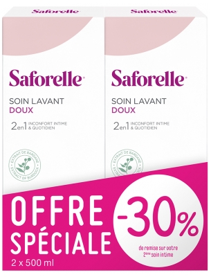 Saforelle Cuidado Limpiador Suave Lote de 2 x 500 ml