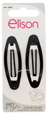 Elison 2 Agrafe Clic-Clac Negru