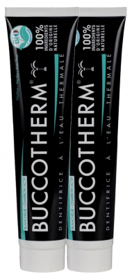 Buccotherm Toothpaste With White Thermal Water - Organic Activated Charcoal 2 x 75ml