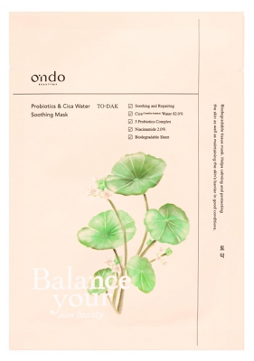 Ondo Beauty 36.5 Maschera Lenitiva All'acqua Probiotica e Cica 25 g