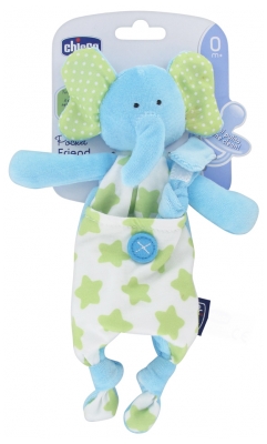 Chicco Doudou Attache-Sucette Pocket Friend 0 Mois et + - Modèle : Elephant