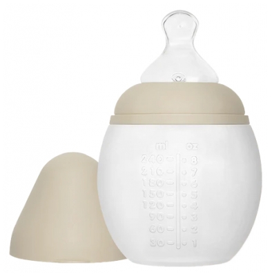 Élhée 240 ml Medical Silicone Anti-Colic Bottle - Colour: Sand