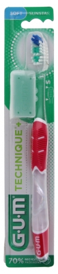 GUM Brosse à Dents Technique+ 491 - Couleur : Rouge