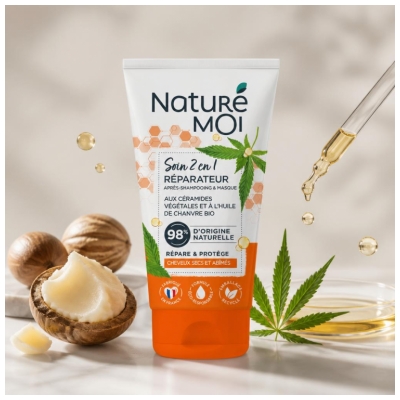 Naturé Moi Acondicionador y Mascarilla Reparadora 2 en 1 con Aceite de Cáñamo 150 ml
