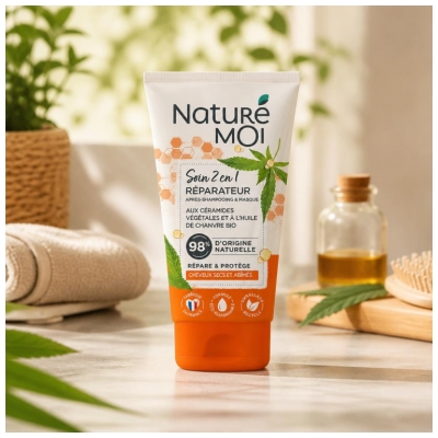 Naturé Moi Balsam de Păr și Mască Reparatoare 2 în 1 cu Ulei de Cânepă 150 ml