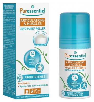 Puressentiel Led & Muskler Cryo Pure Roller med 14 Æteriske Olier 75 ml