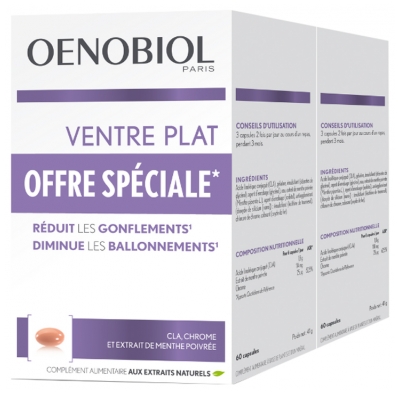 Oenobiol Femme 45+ Ventre Plat Lot de 2 x 60 Capsules