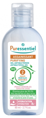 Puressentiel Assainissant Gel Antibactérien aux 2 Huiles Végétales 80 ml