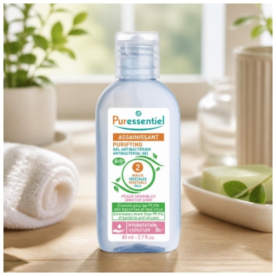 Puressentiel Żel Antybakteryjny Oczyszczający z 2 Olejami Roślinnymi 80 ml