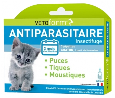 Vetoform Antiparasitaire Chaton 3 Pipettes