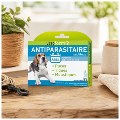 Vetoform Antiparasitair Middel Hond 15-30 Kg 3 Pipetten