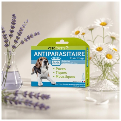 Vetoform Antiparasitar Câine Mediu 15-30 Kg 3 Pipete
