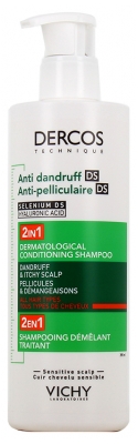 Vichy Dercos Shampoing Démêlant Traitant Anti-Pelliculaire Cuir Chevelu Sensible 390 ml