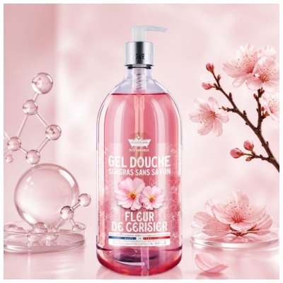 Les Petits Bains de Provence Brusshampoo Kirsebærblomst 1 L
