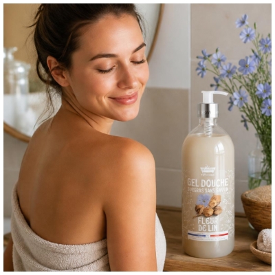 Gel de Duș Floare de In Les Petits Bains de Provence 1 L
