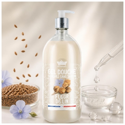 Gel de Duș Floare de In Les Petits Bains de Provence 1 L