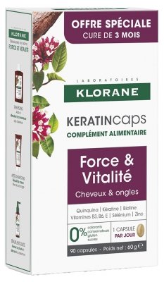 Klorane KeratinCaps Lot de 3 x 30 Capsules