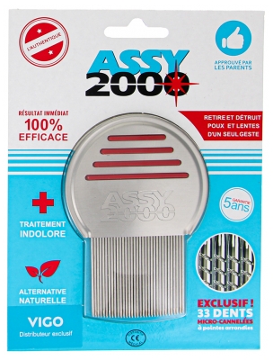 Assy 2000 Metal Lice Comb - Colour: Red