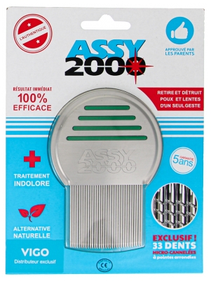 Assy 2000 Metal Lice Comb - Colour: Green