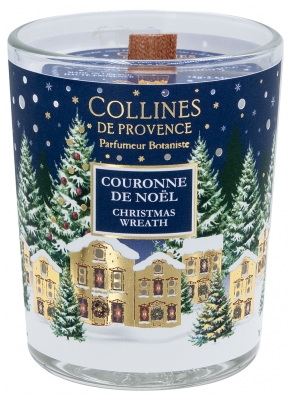 Collines de Provence Bougie de Noël 75 g - Senteur : Couronne de Noël