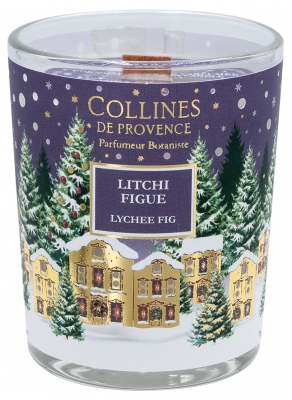 Collines de Provence Bougie de Noël 75 g - Senteur : Litchi Figue