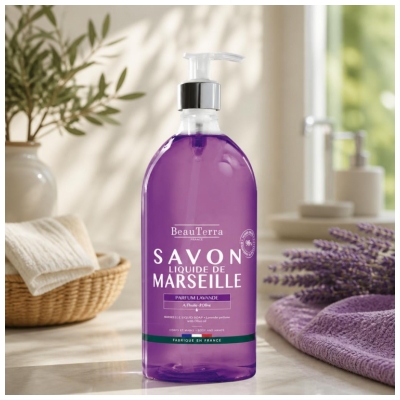 BeauTerra Savon Liquide de Marseille Lavande 1 L