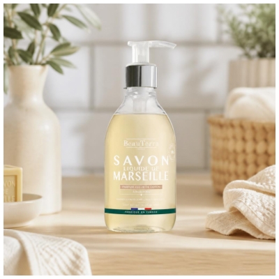 BeauTerra Marseille šķidrās ziepes Kokvilnas Zieds 300 ml