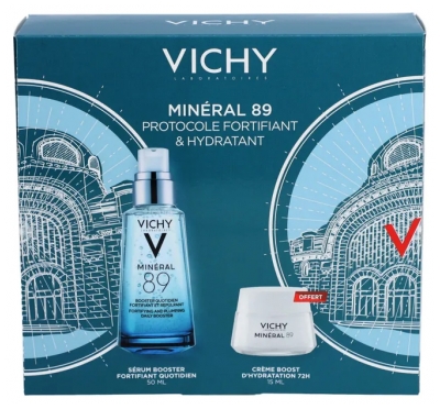 Vichy Minéral 89 Booster Quotidien Fortifiant et Repulpant 50 ml + Crème Boost d'Hydratation 72H 15 ml Offerte Coffret