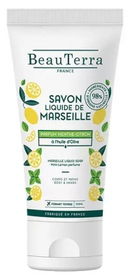 BeauTerra Savon Liquide de Marseille Menthe Citron 100 ml