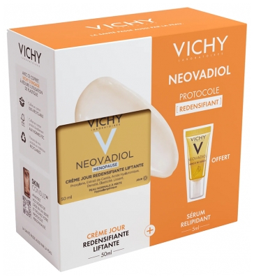 Vichy Neovadiol Ménopause Crème Jour Redensifiante Liftante Peau Normale à Combte 50 ml + Sérum Relipidant 5 ml Offert